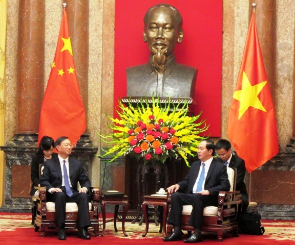Tran Dai Quang reçoit le conseiller d’état chinois Yang Jiechi - ảnh 1